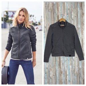 American Giant M Gray Moto Full Zip Jacket Cotton Fleece Knit Sweatshirt $138